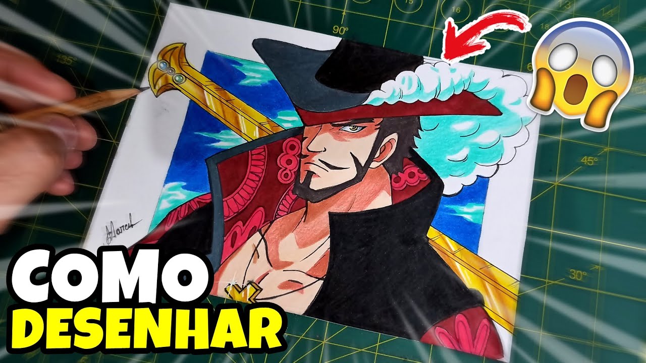 O MELHOR ESPADACHIM DO MUNDO !!! COMO DESENHAR O MIHAWK OLHOS DE GAVIÃO  (ONE PIECE) 