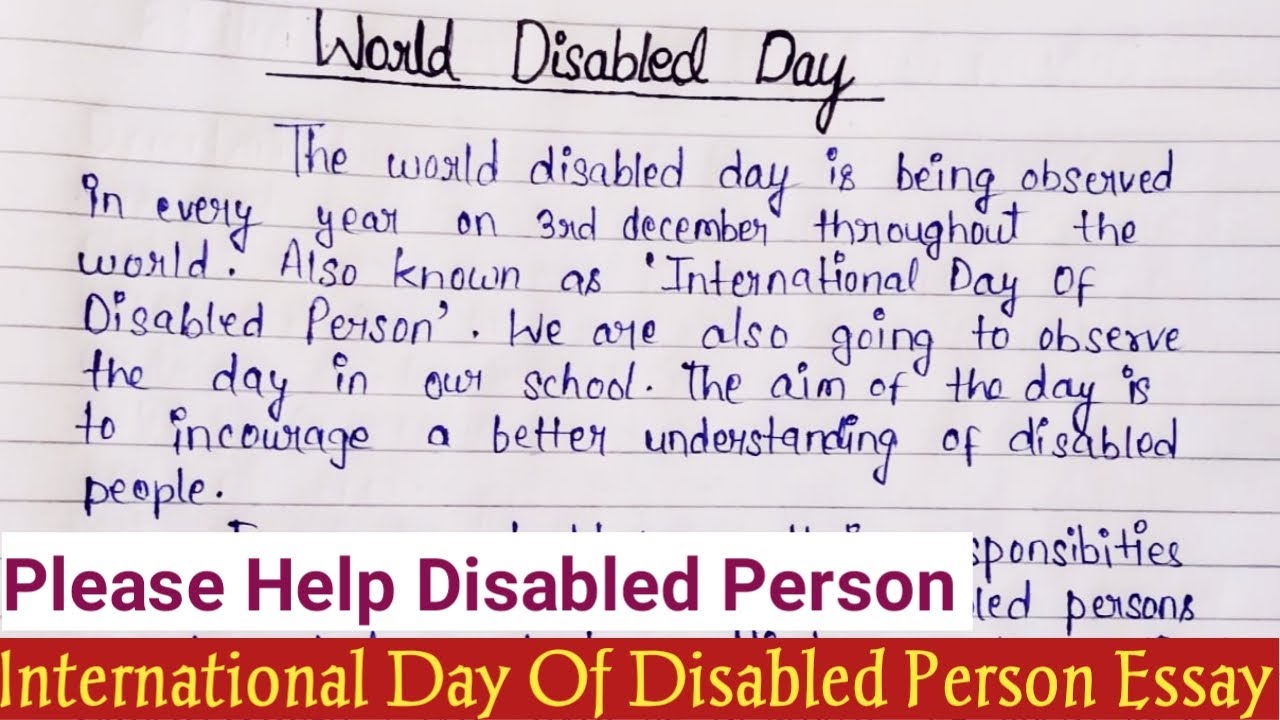 helping disabled person essay