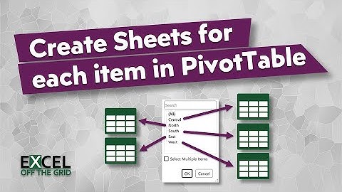Create worksheet for each item in a PivotField - AUTOMATICALLY!!! | Excel Off The Grid