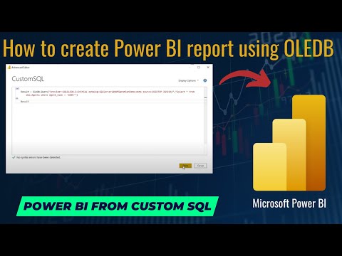How to Write a Custom SQL Query Using OLEDB Connection in Power BI on SQL Server 2000 Database
