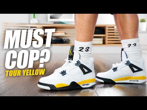 Jordan 4 Tour Yellow On-Foot Review - YouTube