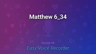 Verse of the Day: Matthew 6:34