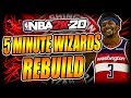 Rebuilding The Washington Wizards In 5 MINUTES NBA 2k20 Challenge Rebuild 