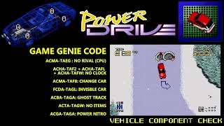 POWER DRIVE - GAME GENIE CODES