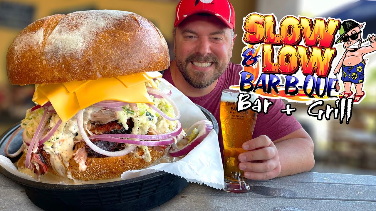 Crazy 6lb Pulled Pork Sandwich Challenge in Cocoa Beach, Florida!!
