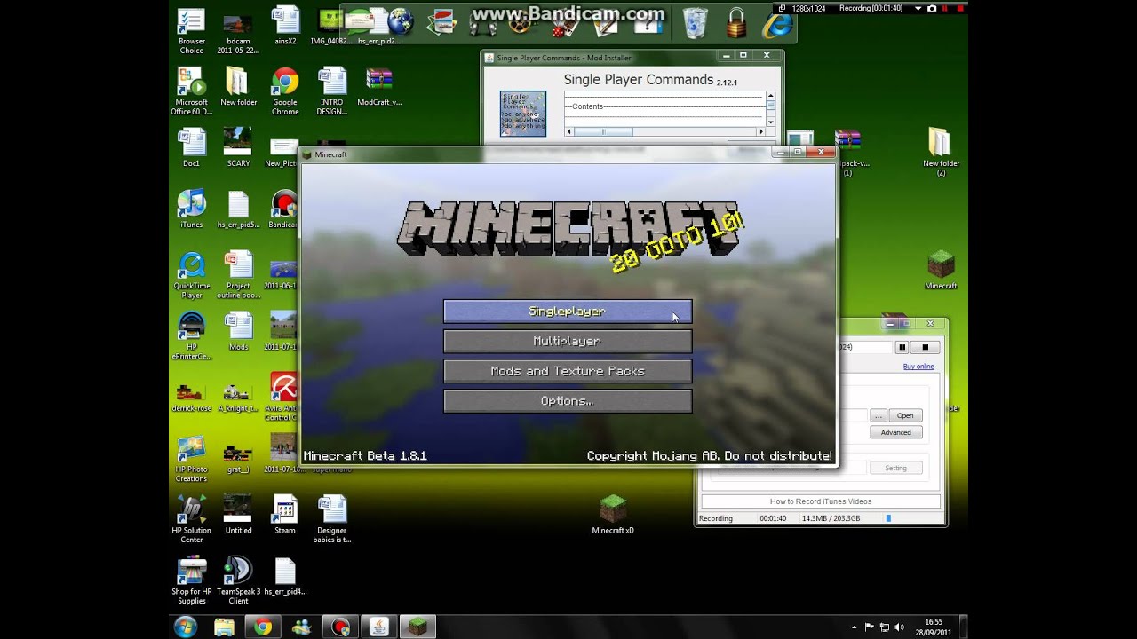 Minecraft: How To Download Single Player Commands On 1.8.1 - YouTube