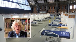 Duchess of Cornwall thanks NHS Nightingale Hospitals as she opens third in Manchester via video link