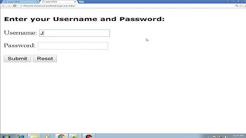 How to Create Html Username and Password Form with Submit and Reset Button