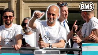 PEP GUARDIOLA'S FAREWELL PARADE! 🩵 Man City celebrate domestic double