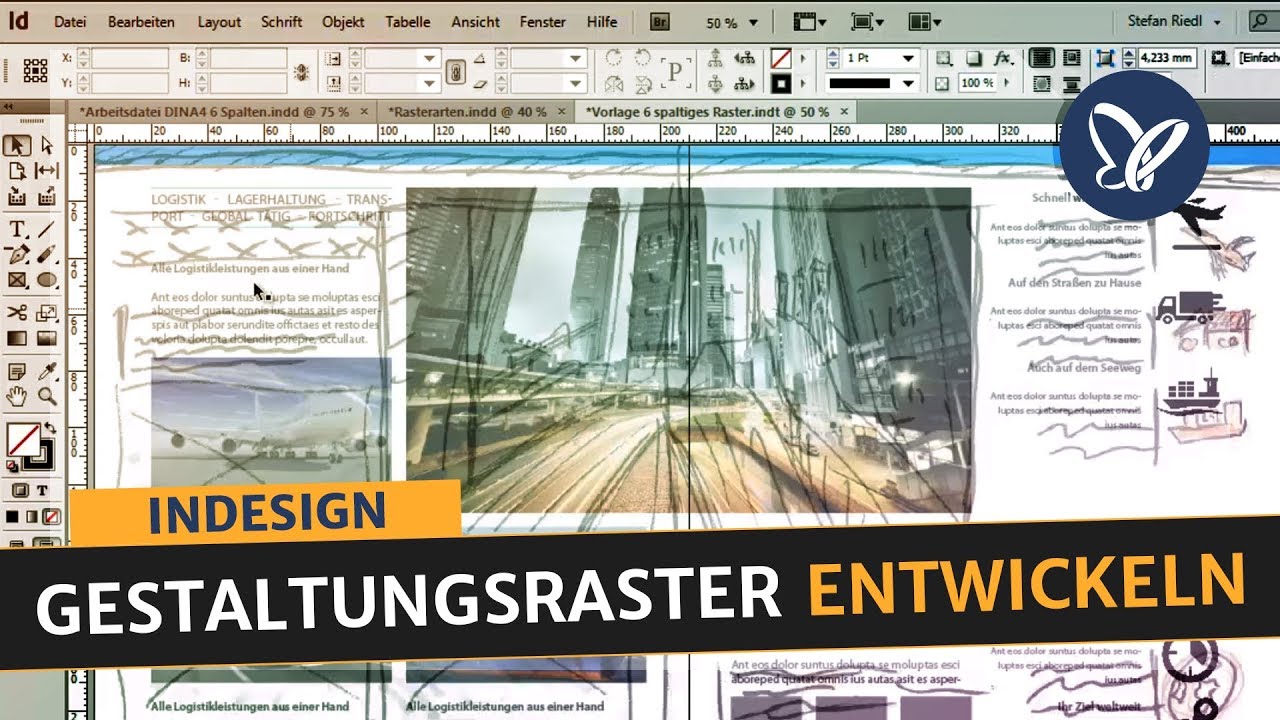 Indesign Tutorial Gestaltungsraster Entwickeln Satzspiegel Aufbauen Folder Erstellen Youtube