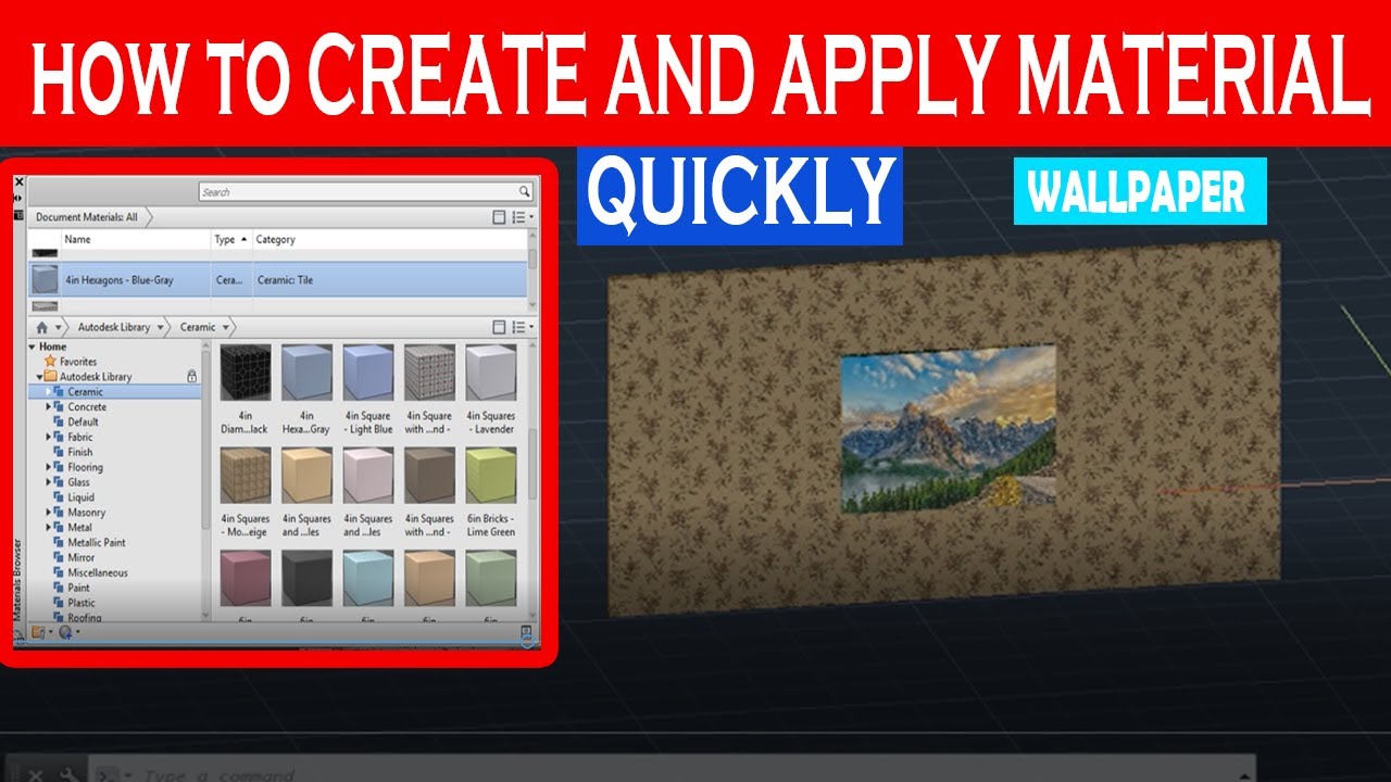 AUTOCAD MATERIAL CREATE by #sksakuarts in hindi/urdu - YouTube