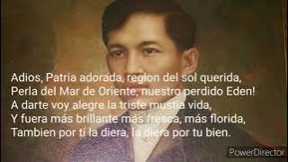 LIFE AND WORKS OF RIZAL- MI ULTIMO ADIOS RECITATION(SPANISH LANGUAGE)