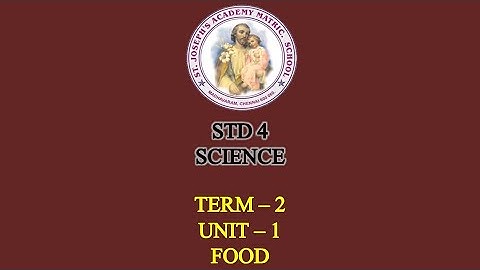 SCIENCE STD 4 | FOOD | UNIT - 1 | TERM - 2