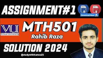 MTH501 Assignment No 1 Solution 2024 | MTH501 Assignment 1 2024 Solution | Rahib Raza | Fall 2024
