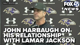 John Harbaugh discusses Lamar Jackson's health, his relationship with the Ravens star QB