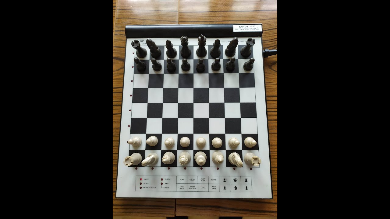 Game against Tandy 1650 chess computer at level 3 - 30 sec/move according to the manual.