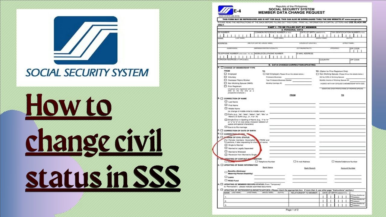 How to Change Civil Status in SSS for Philippine' Citizens The