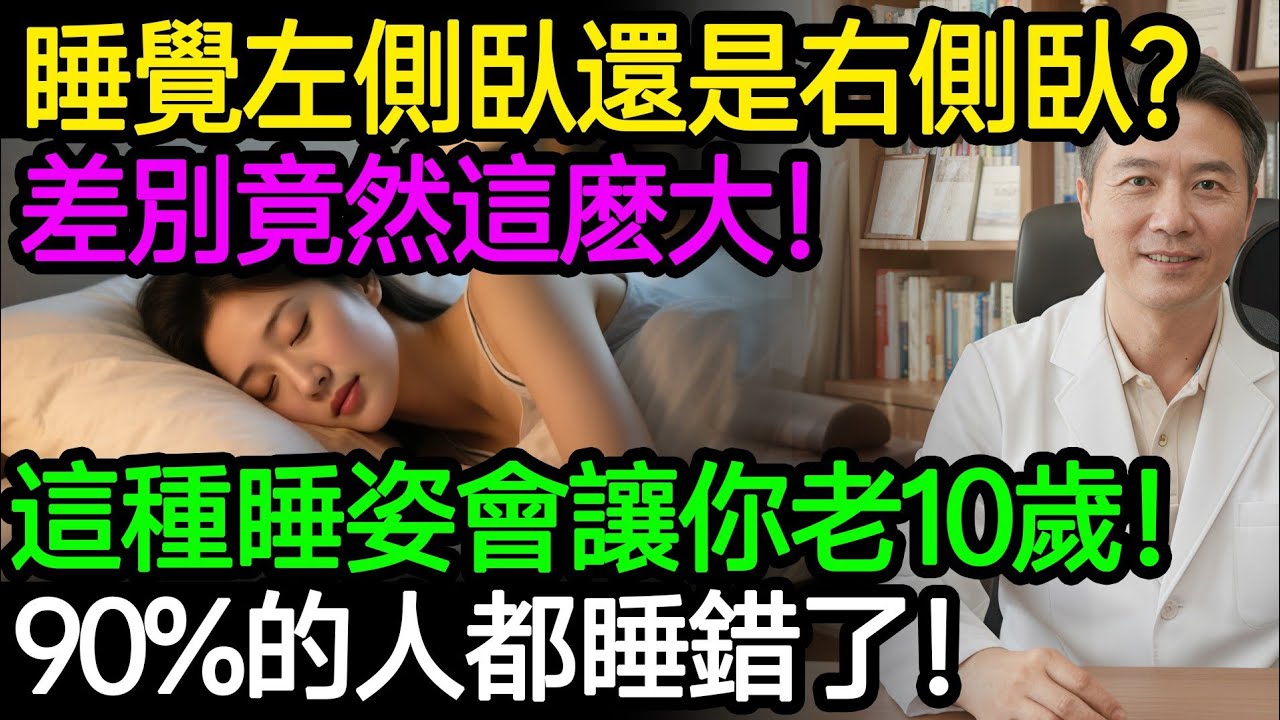 這種睡姿會讓你比同齡人老10歲！左側臥還是右側臥？效果差很多！選錯姿勢加速脊椎退化！90%的人都睡錯了！