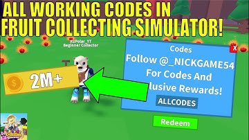 *ALL* WORKING CODES IN FRUIT COLLECTING SIMULATOR! || Roblox