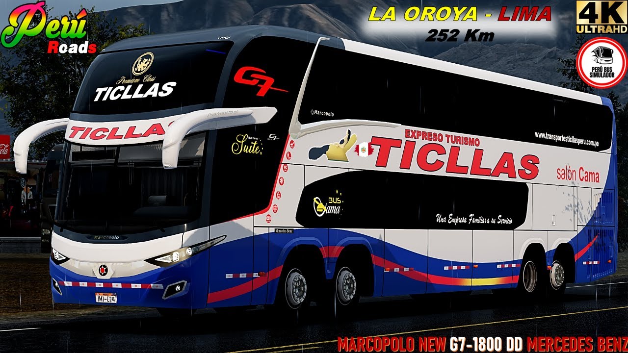 Map Peru Roads V 0.8.9  | LA OROYA-LIMA | MARCOPOLO NEW G7-1800 DD | DESING 3D | GM 