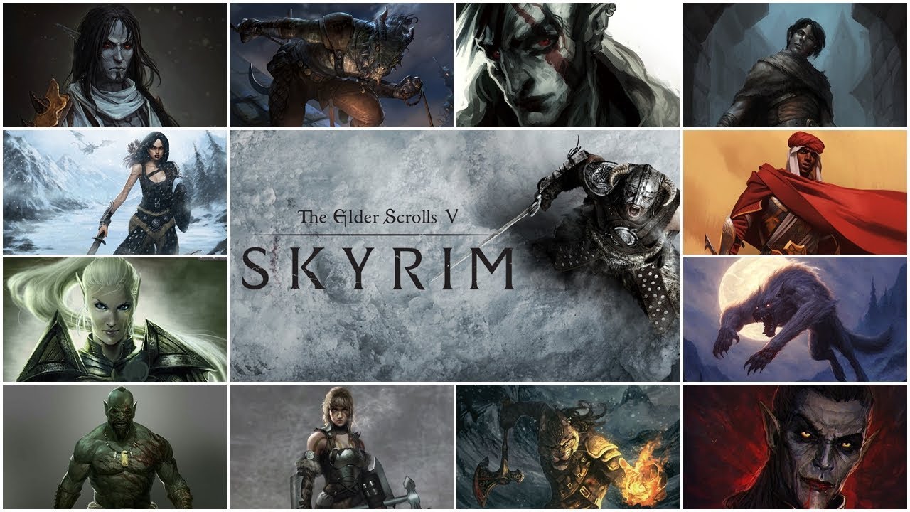 skyrim ตัวละคร Update 2022 แนะนำเผ่าและทักษะต่างๆในเกมส์ The Elder Scrolls - Skyrim Races Introduction