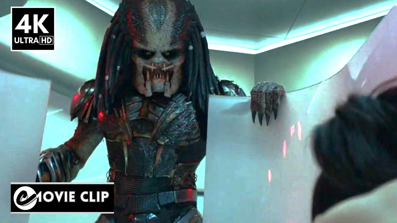 THE PREDATOR (4K) Lab escape action movie clip (2018) Horror Sci Fi