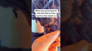 30 minutes in and I already regret!! It’s just tew much work 😭#locs #microlocs #humor