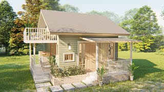 Tiny House with Loft Design Idea 5x6 Meters ( 320 Sqft ) 2 Bedrooms