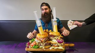 Video thumbnail of "YOU WIN £100 CASH IF YOU FINISH THIS BURGER CHALLENGE QUICK ENOUGH | BeardMeatsFood"