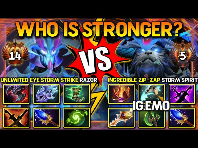 WHO IS STRONGER? Between Unlimited Eye Storm Strike Razor Vs. Incredible Zip-zap Storm Spirit DotA 2 class=