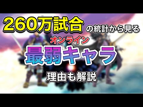 260万試合の統計から見る現環境オンライン最弱キャラ【マルス ルキナ 勝率 弱い 弱体化 ナーフ 強化 大乱闘スマッシュブラザーズSpecial スマブラSP】