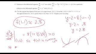 2010 AP Calculus AB FRQ #6 - Differential Equation