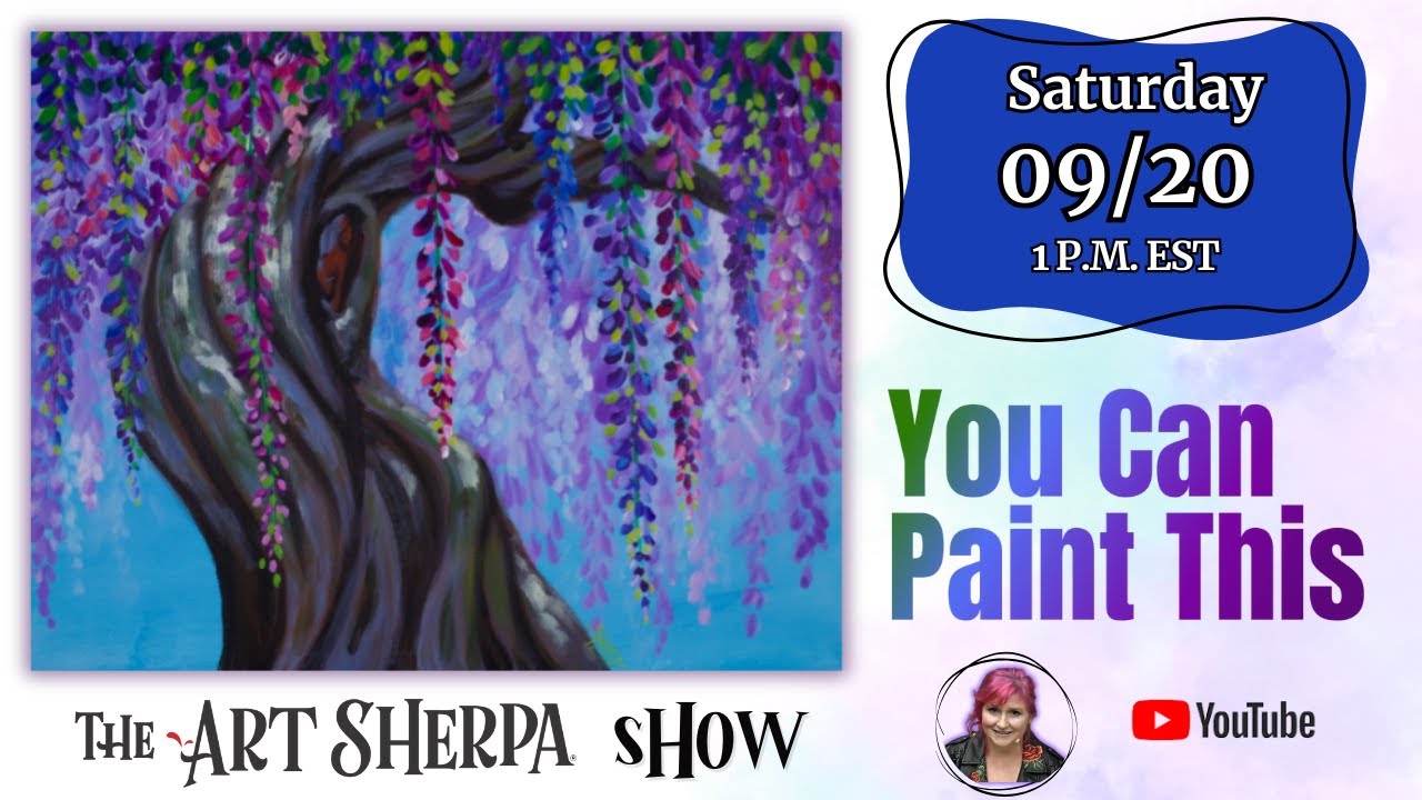 The Art Sherpa Show | Wisteria Q-Tip Tree  | Easy Beginner Acrylic