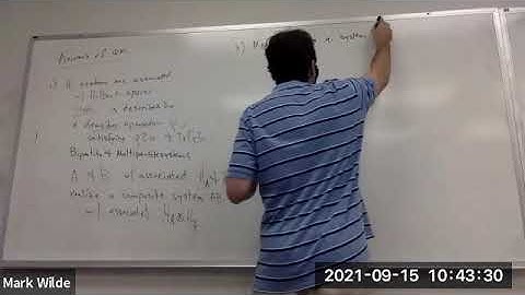 Lecture 8: Quantum Information Theory - Fall 2021 - Mark Wilde