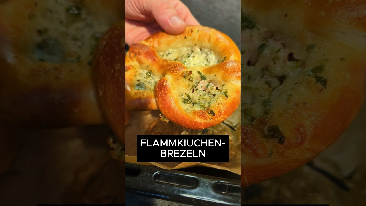 🔥 Flammkuchen-Brezeln🥨 Probiere dieses leckere Rezept! 🔥 Rezept in Beschreibung ↗️