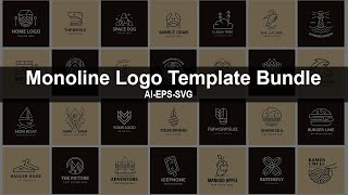 Monoline Logo Template Bundle Download In Ai Eps And Svg Files English Photoshop Tutorial