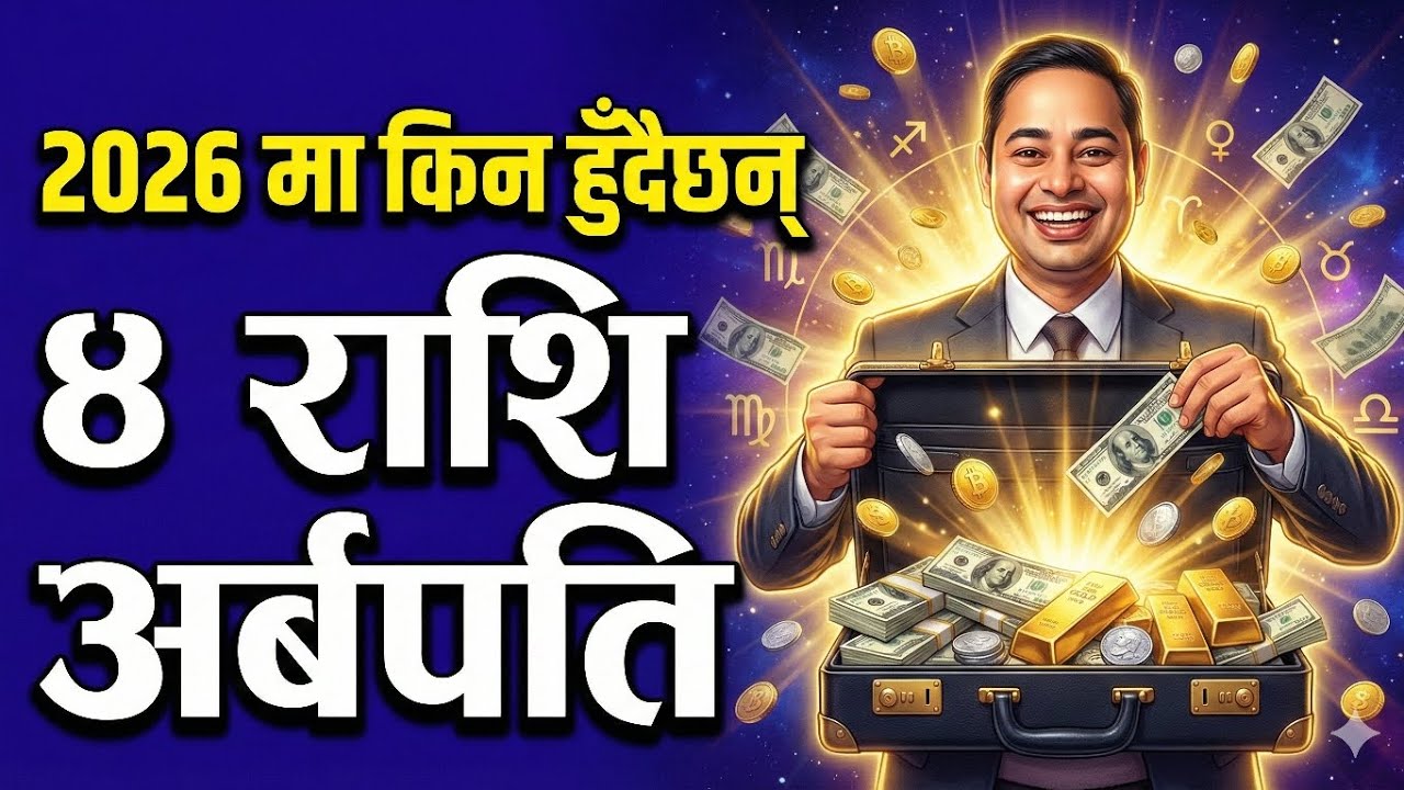 2026 मा 4 राशि अर्बपति भाग्य सूर्य झै चम्किदै, लोटरी चिठ्ठा, Rashifal 2026, Horoscope 2026, earning 