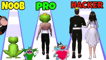 NOOB vs PRO vs HACKER in Frog Prince Rush Game | Oggy, Jack, Shinchan, Bob || Daddy Gaming