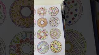 Spring Donuts 🍩 Large Print Easy Color & Frame - Mindfulness ❤️ Adult Coloring Book Amazon