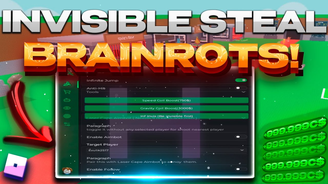 Steal A Brainrot Script - *GOD FLOAT* [ SPAWNER, FPS DEVOUR, INVISIBLE STEAL, NO RAGDOLL, TP, ESP ]