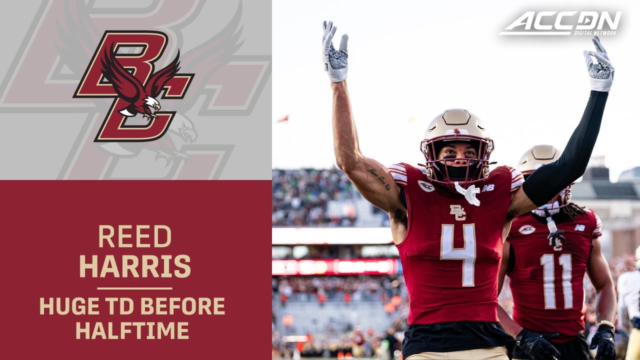 BC Wide Receiver Reed Harris' Huge TD Before Halftime - YouTube