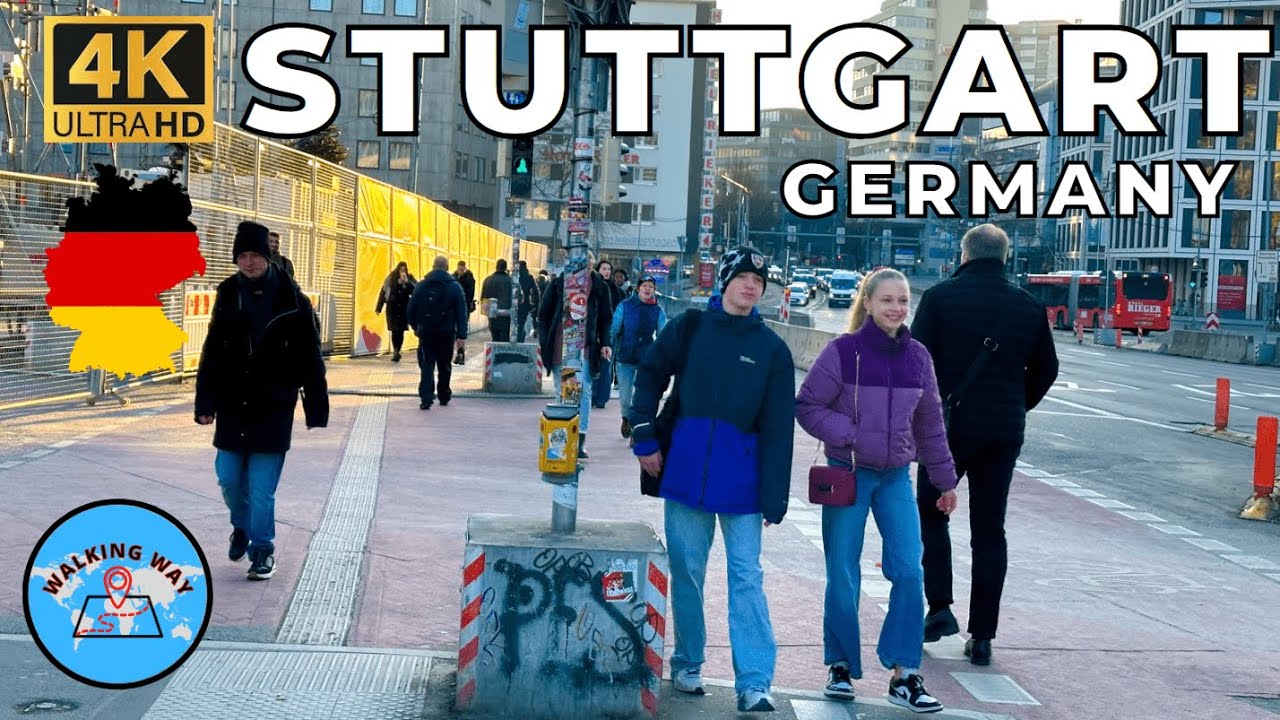 Stuttgart, Germany Walking Tour 2025 - A Sunny Monday afternoon - 4K 60fps