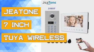 Jeatone 7 Inch Tuya Wireless Wifi 1080P Video Intercom Home Video Doorbell Password Unlock AHD Scree