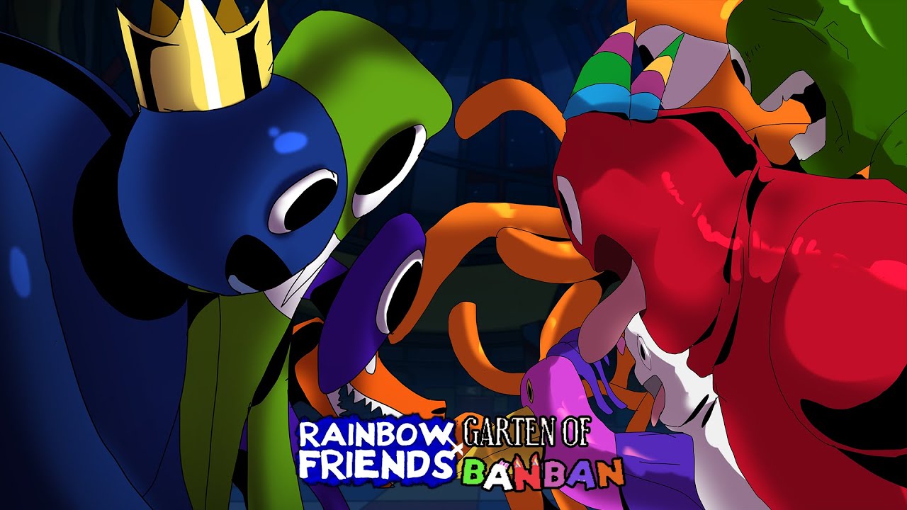 Rainbow Friends BLUE VS GREEN But it's Anime │ FNF Friends To Your End Rainbow  Friends Animation 