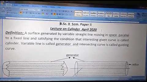 B. Sc. 2nd semester, Mathematics, cylinder chapter, lecture video 1