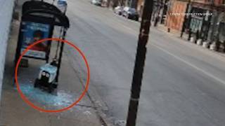 Video shows delivery robot crashes into CTA bus shelter in West Town