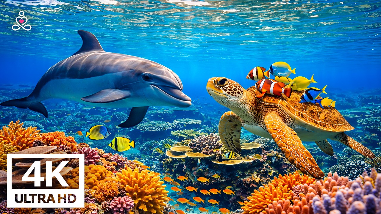 Deep Blue Ocean 4K ULTRA HD – Peaceful Sea Animals & Gentle Melodies