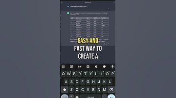 How To Create Table Using ChatGPT? #techtips #openai #tipsandtricks