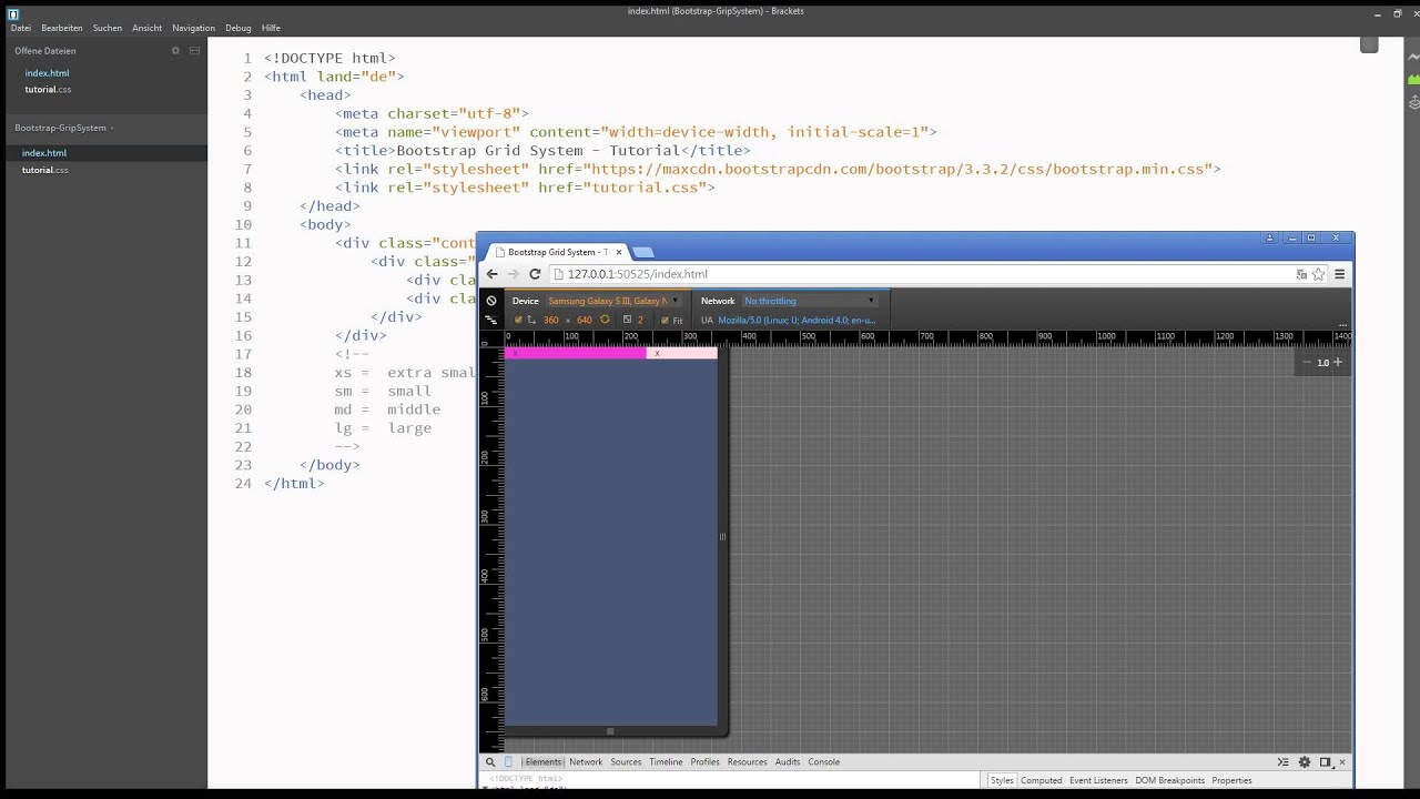 Bootstrap - Grid System - Tutorial - Deutsch - YouTube