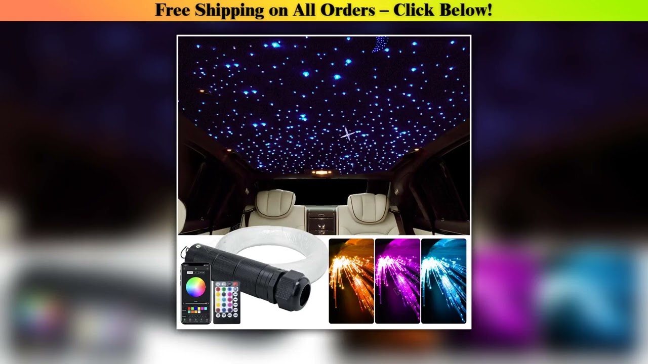 DC12V 6W RGBW Starry Sky Fiber Optic SmartAPP Controller Car Star Ceiling Light 100460pcs for Car R